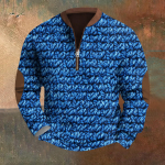 Meeste Retro Casual gradienttr&uuml;kiga kampsun XXXXL