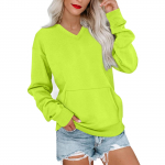 Naiste vabaajamoe &uuml;hev&auml;rviline V-kaelusega pikkade varrukatega kampsun kerge taskutega pusa XL khaki