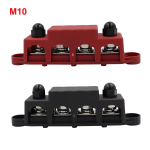 12V toitejaotusplokk 250A siiniriba klemmiplokk kaanega 4 x 3/8 klemmi naastud 3 x #8 klemmikruvi 48VDC 300VAC