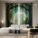 2 tk k&otilde;rge pimendav kahepoolne matt torukardinad perforatsioonidega magamistubade, r&otilde;dude, elutubade ja j&auml;rk-j&auml;rgult rohelise t&auml;helise 150x166cm&Grommet Top gray