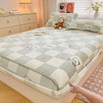 Piimaflanellist voodim&uuml;tsid Kolmeosaline Talvine Paksendatud Simmonsi Voodikatte Kaitsja Polsterdatud Voodilina &Uuml;hekohalise Voodi Kate 3 Pcs 1.50m