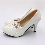 Xingchen naiste suured valged pruudi k&otilde;rged kontsad pulmadeks ja pruutneitsideks 3cm heel height, 39