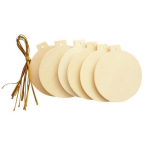 Boules en bois - A d&eacute;corer - 60 mm - Lot de 6 - Ficelles or fournies - Mixte kuld