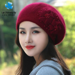 S&uuml;gis/Talv K&uuml;&uuml;likukarva Villane Barett : Korea stiil, sametvoodriga, armas ja paksendatud naistele Adult One Size (55-58cm)