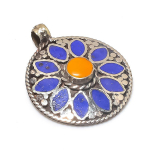 Lapis Lazuli, Onyx Handmade 925 Sterling Silver Jewelry Pendant 1.97 q2b45
