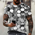 Geomeetrilise mustriga 3D-prinditud meeste pluus, igap&auml;evane vabaajar&otilde;ivaste lahtised &uuml;lisuured s&auml;rgid, lihtne meeste T-s&auml;rk, retro dressipluus S