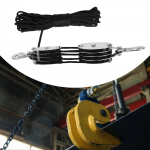 K&ouml;istaliga plokk ja takeldus Talis&uuml;steem Kaasaskantav Raskekaaluline 270 kraadi p&ouml;&ouml;ratav konks 20m Rope_4 Wheel Black Rope