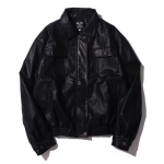 Unisex Klassikaline Retro Pruun PU Nahast Mootorrattajakiir Lastele M black