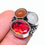 Garnet, Carnelian Handmade 925 Sterling Silver Jewelry Ring Size 6 q3n26