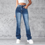 Retro Spice Girls Teksad Naiste Skinny Slim High Stretch Micro Flare p&uuml;ksid S sinine