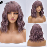 Ombre blond l&uuml;hike bob s&uuml;nteetiline parukas naistele tukkidega White Gold Body Wave Cosplay Lolita looduslikud kuumakindlad juuksed TB060-1