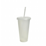 710 ml valge k&otilde;rrega tass kaanega, v&auml;rvi muutev kohvitass, korduskasutatav tass, plastist joogiklaas, matt viimistlus, kohvikruus, paaritass
