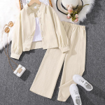 T&uuml;druku &uuml;likond 2-16Y kevad uus poiste ja t&uuml;drukute riided pikkade varrukatega top + p&uuml;ksid laste &uuml;likond t&uuml;drukute p&uuml;kskost&uuml;&uuml;m 170cm/11-12Y valge