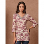 Naiste prinditud viskoosist sirge kurta top India Pakistani peo-tuunika SC-2146 2XL-44