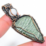 Green Swiss Opal Handmade Copper Wire Wrap Jewelry Pendant 2.64 h5a68