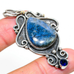 Sodalite, Blue Topaz Handmade 925 Sterling Silver Pendant 2.40 p1d01