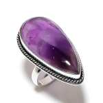 Amethyst Handmade 925 Sterling Silver Gift Jewelry Ring Size 10 a2n13