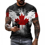Fashion Canada Maple Leaf Flag 3D Prindiga Meeste T-s&auml;rgid Suvised &Uuml;markaelus Lahtised L&uuml;hikeste Varrukatega Suured T-s&auml;rgid Meeste R&otilde;ivad Topid S