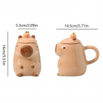 3D Capybara kruus keraamiline kohvikruus Multifilm Capybara paaritass k&auml;epideme ja kaanega Naljakas teetass t&uuml;drukute kingituste peo fotorekvisiidile none