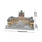 Louvre'i muuseumi mikro-mini ehitusklotside komplekt: Ikooniline Kunstigalerii Mikroklotside Mudel, Peen Detailit&ouml;&ouml;, Kvaliteetne Materjal with box