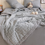 Ruuduline suvine lahe tekk pestud puuvillane mugav kerge &otilde;hukonditsioneer &otilde;huke lohutav lihtne sulgede tekk t&auml;iskasvanutele, laps 150X200cm Thin Quilts