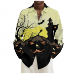 Halloweeni prindiga rev&auml;&auml;ridega pikkade varrukatega meeste s&auml;rk Meeste topid L must