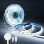 Liikumisandur USB 5V COB LED-riba valgus l&auml;bistav peegli puidust peidetud keha induktsioonl&uuml;liti DIY vannitoa pesuruumi meigivalgustid 1m