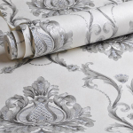 Luksuslik Valge Reljeefne Damask tapeet Magamistuba Elutuba TV taustasein Tapeet rull Kodu kaunistamine Lausriidest tapeet 9.5mx53cm
