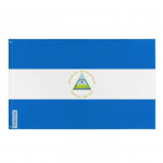 Drapeau - Nicaragua - 96 x 144 cm - Pol&uuml;ester - J&auml;lje rekto/verso - &OElig;illets en fer