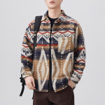 Uus kevadine Jaapani retro meeste lahtine s&auml;rk v&auml;rviline kootud žakaarmustriga vabaaja Ameerika s&auml;rk M tumesinine v&auml;rv