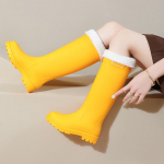 Paksud vihmasaapad Naiste vihmasaapad T&auml;iskasvanute moekad v&auml;lisjalatsid Veekindlad Libisemiskindlad Kulumiskindlad Pikad saapad 39-40 kollane/valge