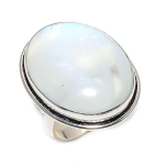 Natural Milky Opal Gemstone 925 Sterling Silver Jewelry Ring Size 8 p2a40