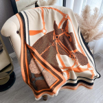 Hobused Mitmek&uuml;lgne Temperament S&uuml;gis Ja Talv Paksendatud Sall Pikk V&auml;limine Salli Tuttidega Jacquard-keep Naistele 180cm beež