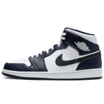 Air Jordan 1 Mid Obsidian Meeste Tossud Sinine Valge Obsidian-Metallik-Kuld 554724-174 44