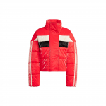 Adidas Originals plaasterstiiliga triibuline kapuutsikas peidetud lukuga paksust puuvillast naiste topp Punane IA3918 M