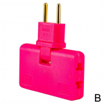 180 kraadi p&ouml;&ouml;rlev EU-pistikumuundur kolme pikenduspistikuga, mugavuse huvides valgustusega mini &otilde;huke juhtmevaba pistikupesa adapter punane