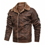Meeste uus Korea moodne nahktagi Ilus moodne vabaaja retrokarusnahk &Uuml;ks paks soe nahkmantel 5XL