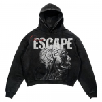 ZYLLO Retro Gooti Graafilise Tr&uuml;kiga Hip Hop Kapuutsiga Pusa Meestele Y2k Grunge Punk Vabaaja Lahtine Pullover Naiste T&auml;navamoe Dressipluus Kapuutsiga XXL