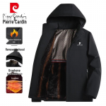 Pierre Cardin Men's Winter Cotton Padded Jacket with Detachable Hood 4XL