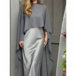 2025 Suvine Euroopa ja Ameerika Naiste Mood Vabaaja Pikk Kleit ja Sall Komplekt S