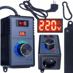 Rosfix p&ouml;&ouml;rlemiskiiruse regulaator 4000W &ndash; Pidev pinge reguleerimine 0&ndash;240V AC | Pingeekraan | Kompaktne korpus 230V pistikupesaga