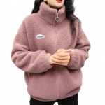 Kevadtalvine naiste jope p&uuml;sti krae fliisist lukuga suletav jope pikkade varrukatega &uuml;hev&auml;rviline kardigan hoiab soojas taskutega sportlikud &uuml;ler&otilde;ivad 2XL kohv