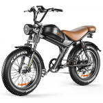 Elektrijalgratas EMOKO C93 20 1000W Mootor 48V 20AH Maksimaalne S&otilde;iduulatus 80km Kandev&otilde;ime 150kg T&auml;ielik Amortisatsioon Must Brown Seats pruun