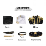 Must Kuld K-pop Deemonik&uuml;tt T&uuml;drukute Grupi Cosplay Kost&uuml;&uuml;m Lastele - Cos Lumi, Zoy, Mila Children's 140