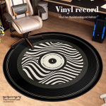 Vin&uuml;&uuml;lplaadi kujuline &uuml;mmargune p&otilde;randamatt arvutitooli jaoks - libisemiskindel, mustust h&uuml;lgav elutoa ja kohvilaua vaip. 180&times;180 cm