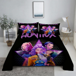 K-Pop D-Deemonik&uuml;tid 3D Digitaalne Lamevoodipesukomplekt Tr&uuml;kitud Magamistoa Voodilina Padjap&uuml;&uuml;r Voodipesukomplekt Kodu Kaunistamiseks 110X230cm(2Pcs)