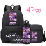 4 tk/komplekt Anime Joonisfilm K-Pop Prindiga Seljakott 750 ml veepudeliga Teismelisele &Otilde;pilasele T&uuml;drukule Poisile Raamatukott Lapse Kingitus Suure Mahutavusega Reisikott