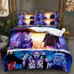 Naruto Uzumaki muster Voodipesukomplekt Anime tr&uuml;kitud Pol&uuml;ester Padjap&uuml;&uuml;r Tekikate Komplekt 3-osaline Laste T&auml;iskasvanu Kattekomplekt Kahekohaline &Uuml;hekohaline King EU Twin 135x200cm