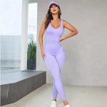 Seksikas Criss-Cross Open Back Slim Fit Jumpsuit naiste j&otilde;usaali sport &uuml;hes t&uuml;kis Bodyd joogap&uuml;ksid Fitness Push Up m&auml;ngukost&uuml;&uuml;m 30158 L lilla