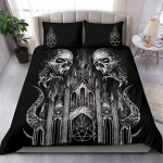 Kolju Skeleton Saatanlik Kitsekolju Tekikoti Komplekt Trofee Deemonit&otilde;ug Voodipesu Komplektid &Ouml;ine Sinine Roosa Saatanlik Baphomet Tekikate 70x133cm